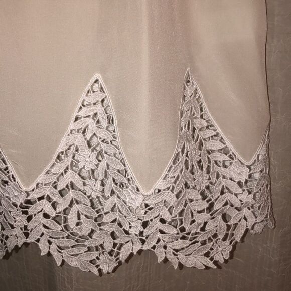 Lilly Pulitzer S Silk Resort White Ivory Diem Sleeveless Top with Lace - Picture 12 of 16